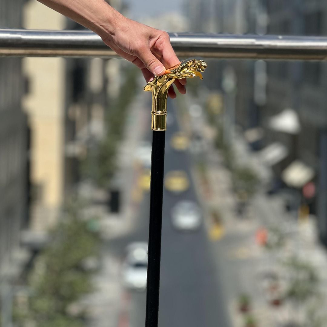 Leopard Handle Walking Stick - 19