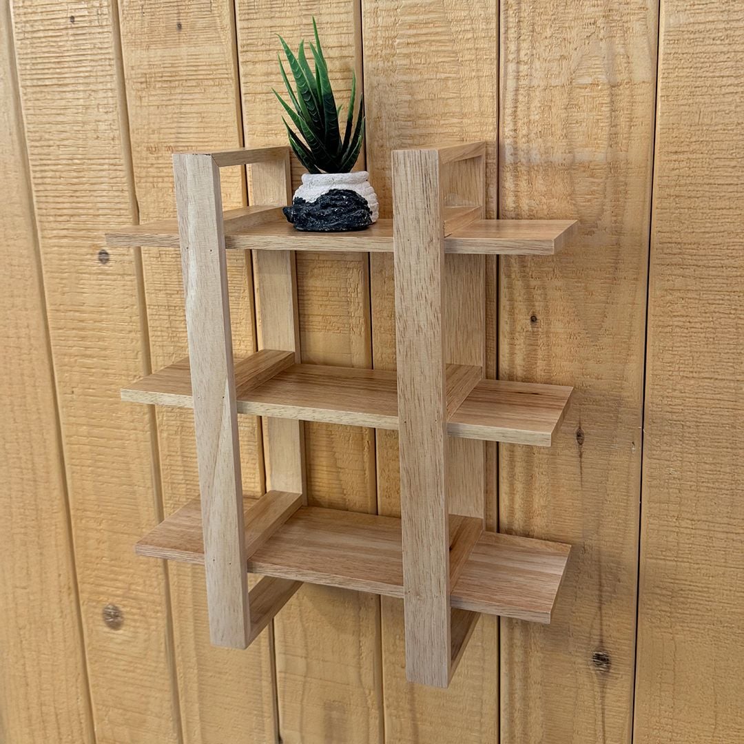 Geometric Design Wooden Wall Shelves product thumbnail 5