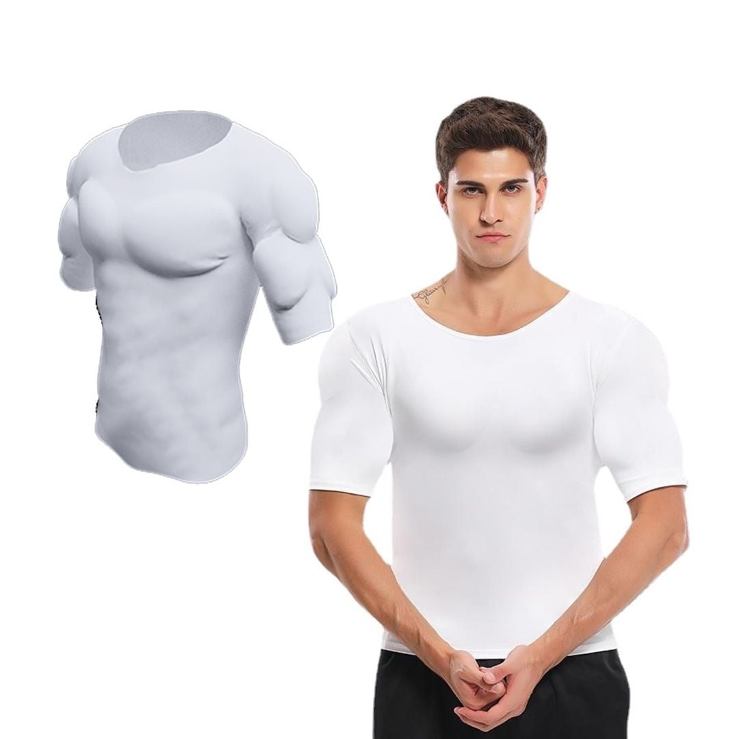 بلوزة بعضلات وهمية للرجال نصف كم - 3