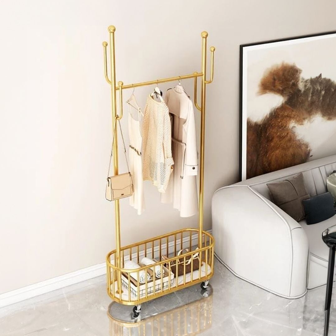 Clothes Stand with Wheels and Basket product thumbnail 6