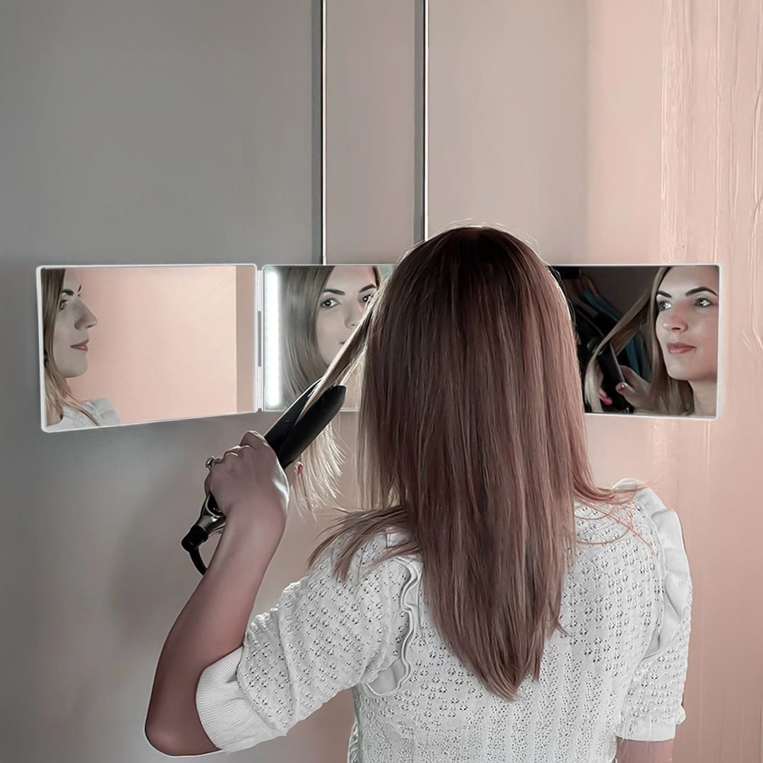 مرآة ثلاثية الجوانب قابلة للطي والتعليق - 6