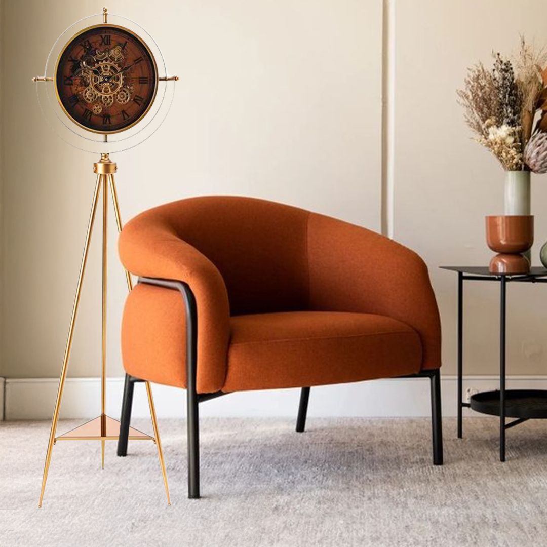 ساعة أرضية بتصميم تروس كلاسيكي - 7