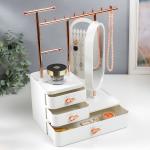 صندوق تخزين إكسسوارات ومكياج مع مرآة دوّارة - 6