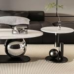 طقم طاولات وسط بيضاوية بتصميم فاخر - 9