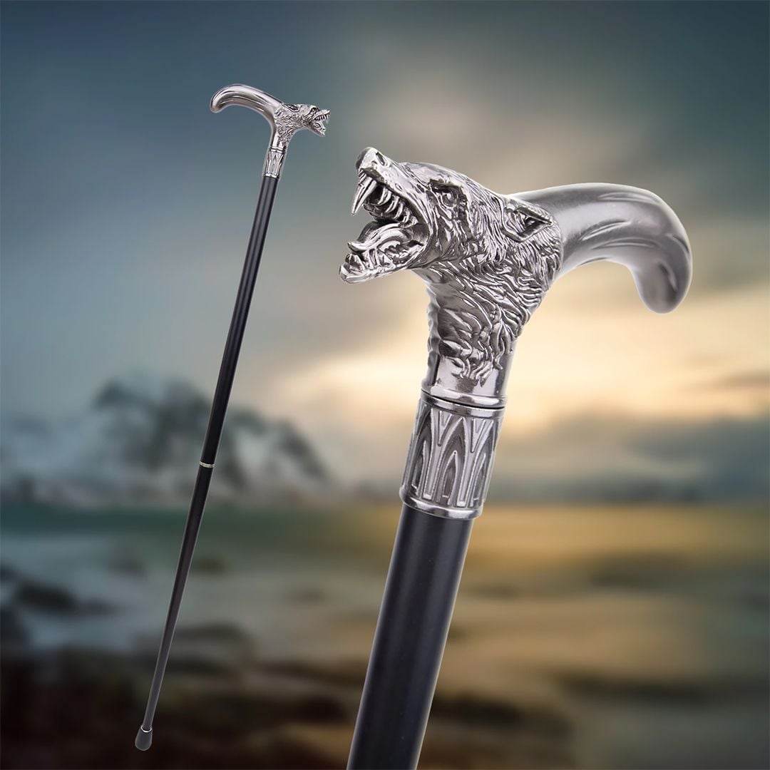 Wolf Handle Walking Stick