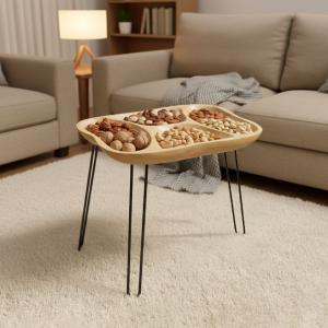 طاولة خشبية لتقديم المكسرات