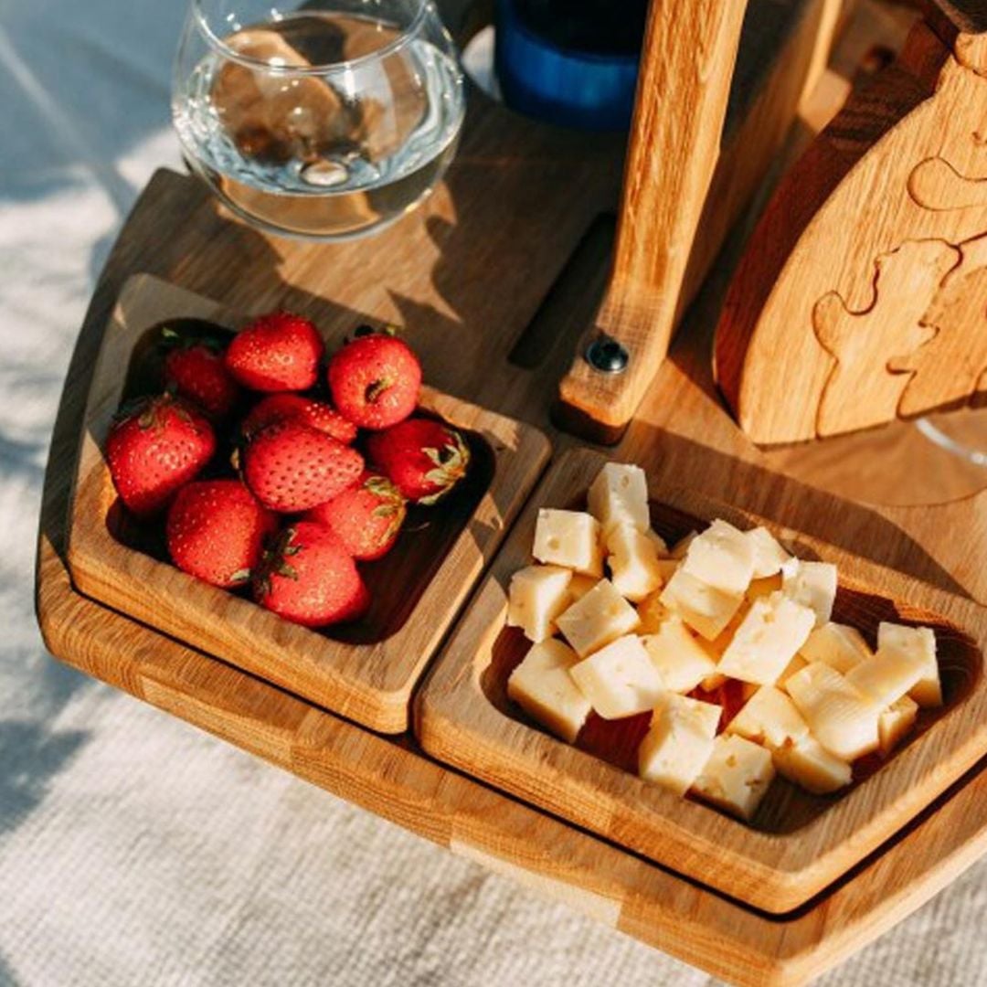 Picnic wooden Table with Glass Stand product thumbnail 4