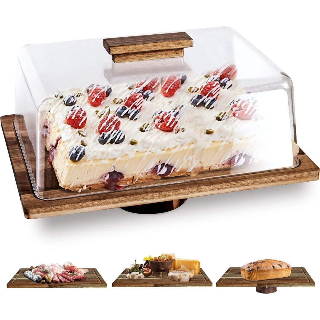 بلاتر التقديم الخشبي مع غطاء - 9