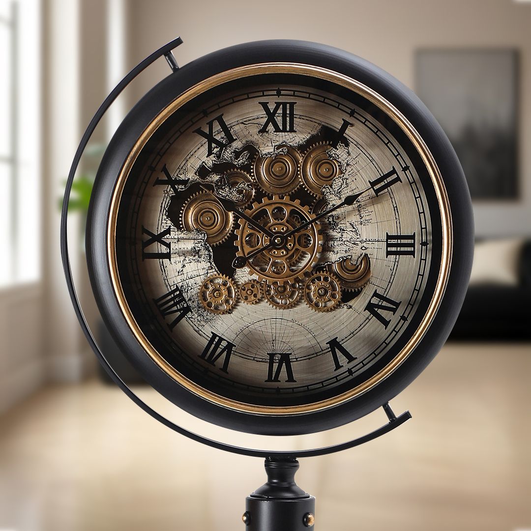 ساعة أرضية بتصميم تروس فني فاخر - 6