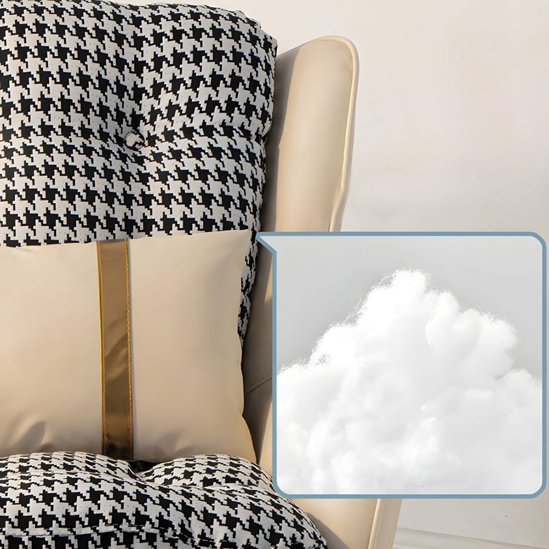 كرسي هزاز جلد فاخر مع مسند قدم - 7