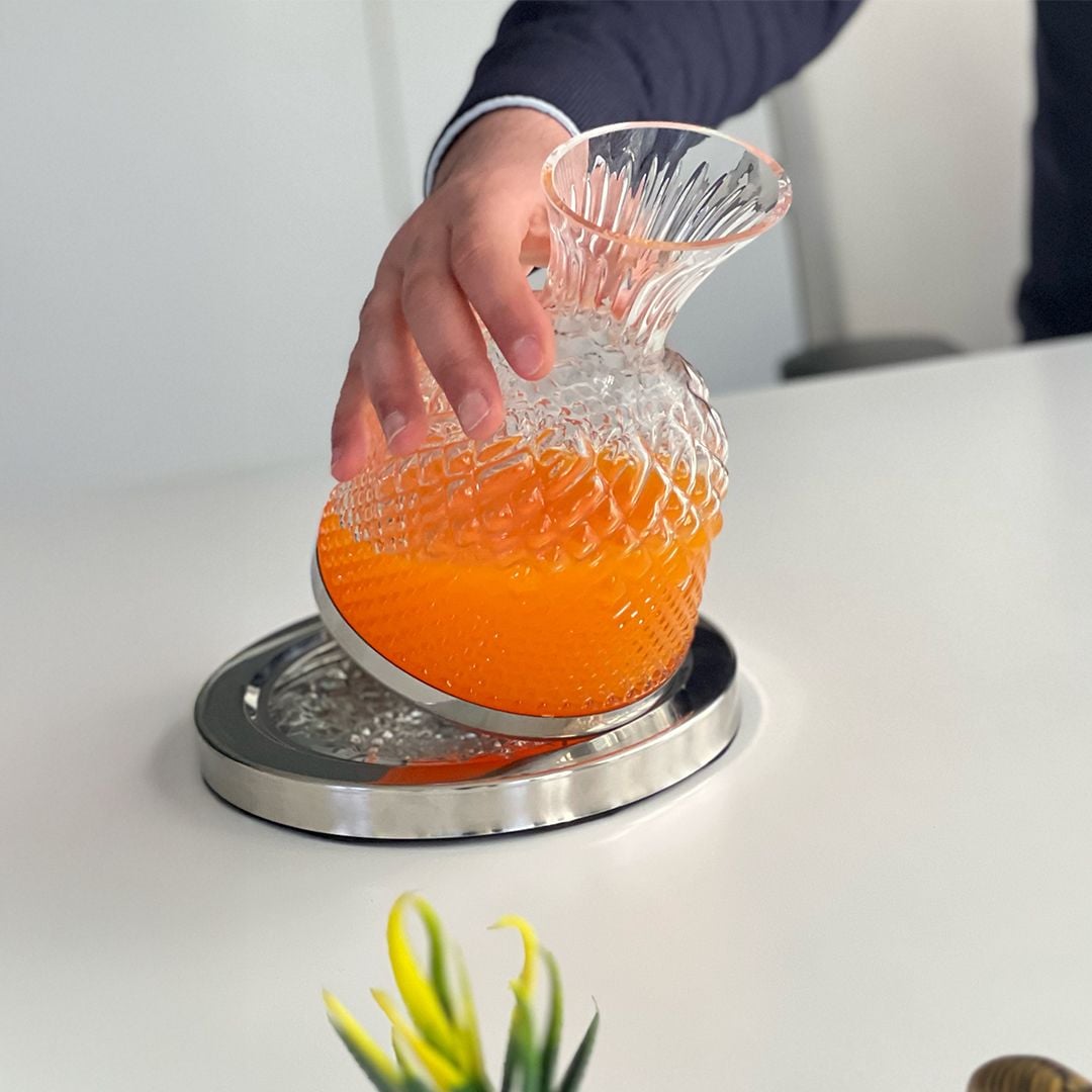 طقم تقديم كريستال مع ستاند للكؤوس - 14