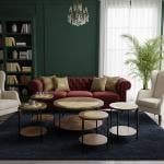 طقم طاولات خشبي مزدوج بلمسات بامبو 5 قطع - 11