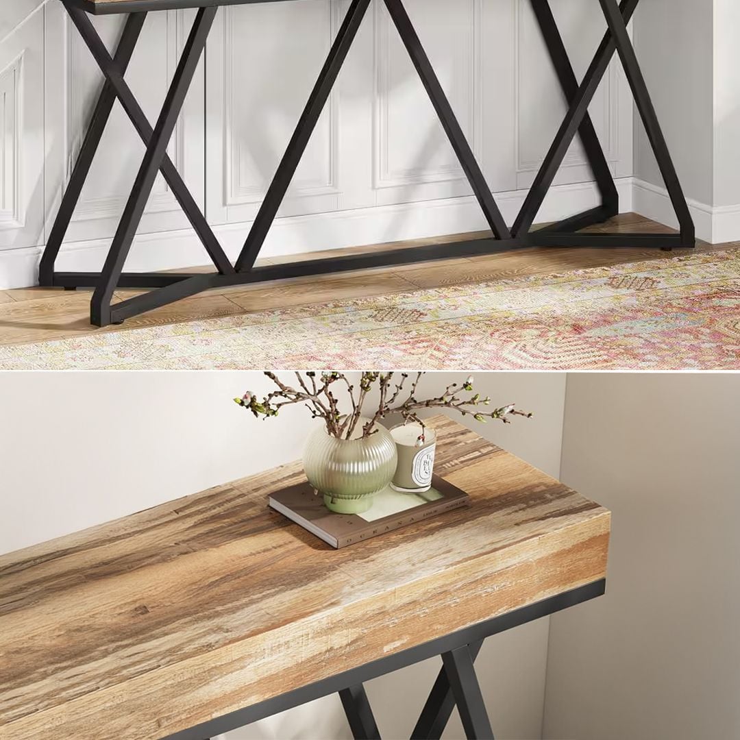 كونسول خشبي بإطار معدن - 6