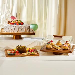 بلاتر التقديم الخشبي مع غطاء - 4