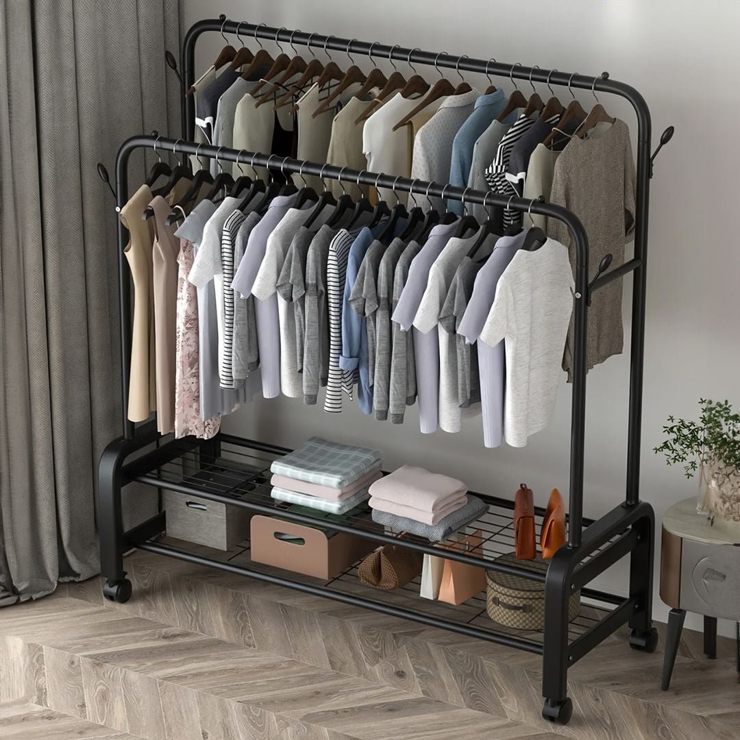 Clothes Hanging Stand with Shelves 140 CM product thumbnail 2
