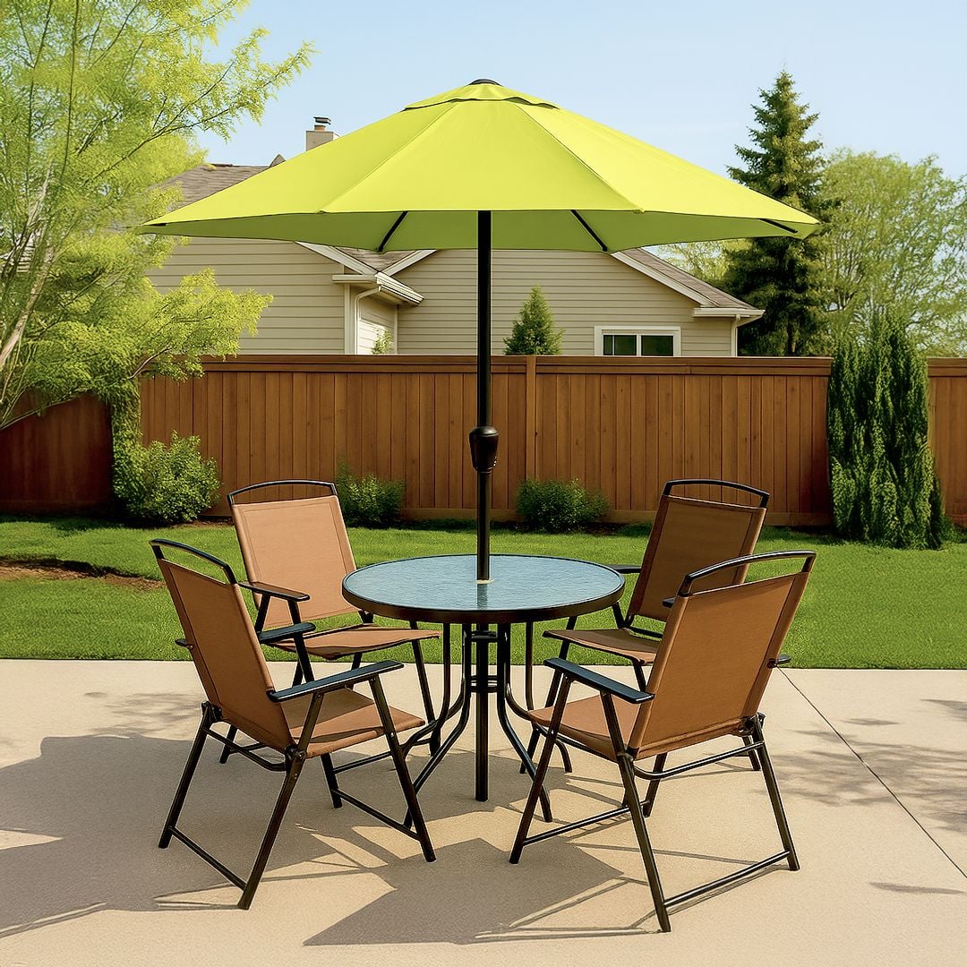 طقم جلوس خارجي مع مظلة - 9