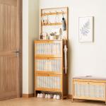 منظم خشبي للمدخل والأحذية - 1