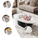 طقم طاولات وسط بيضاوية بتصميم فاخر - 13