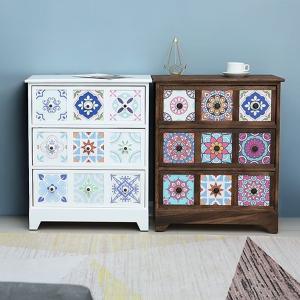 وحدة أدراج خشبية بتصميم فسيفسائي - 4