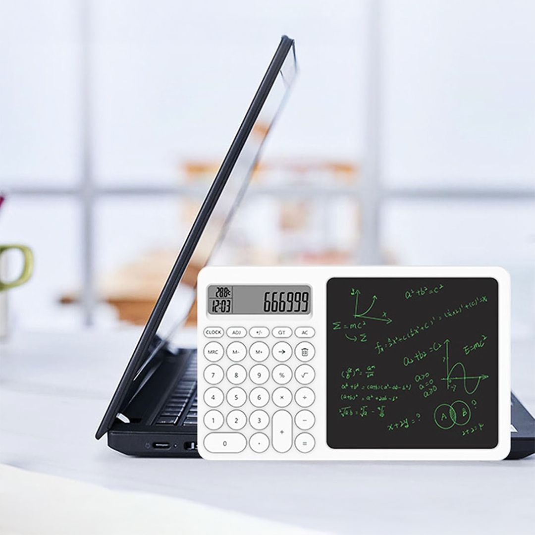 آلة حاسبة مع قلم وبورد للكتابة - 10