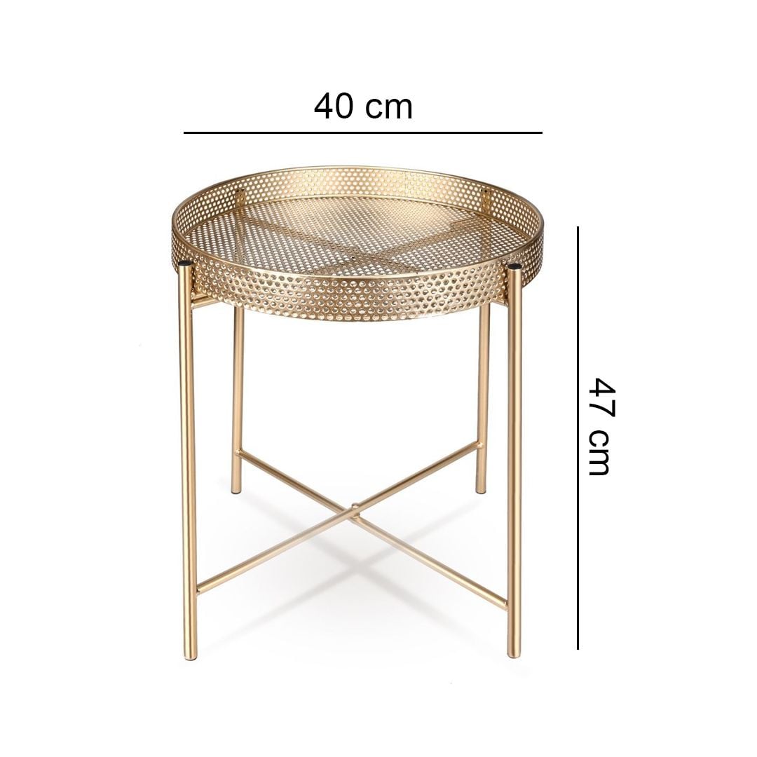 Golden Metal Serving Tray Table product thumbnail 14