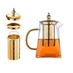 طقم إبريق الشاي الزجاجي بلمسة ذهبية - 6