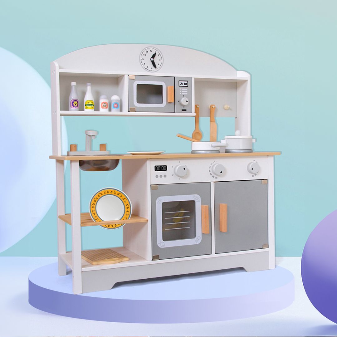 Wooden Children's Kitchen with Cooking Utensils product thumbnail 9