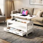 طاولة وسط خشبية بسطح متحرك