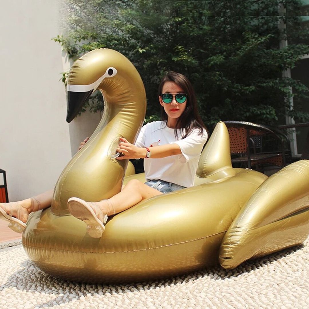 Golden Swan Floating Pool Swimming Ring product thumbnail 2