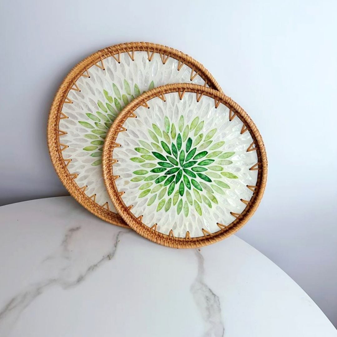 صواني دائرية من الخيزران - 1