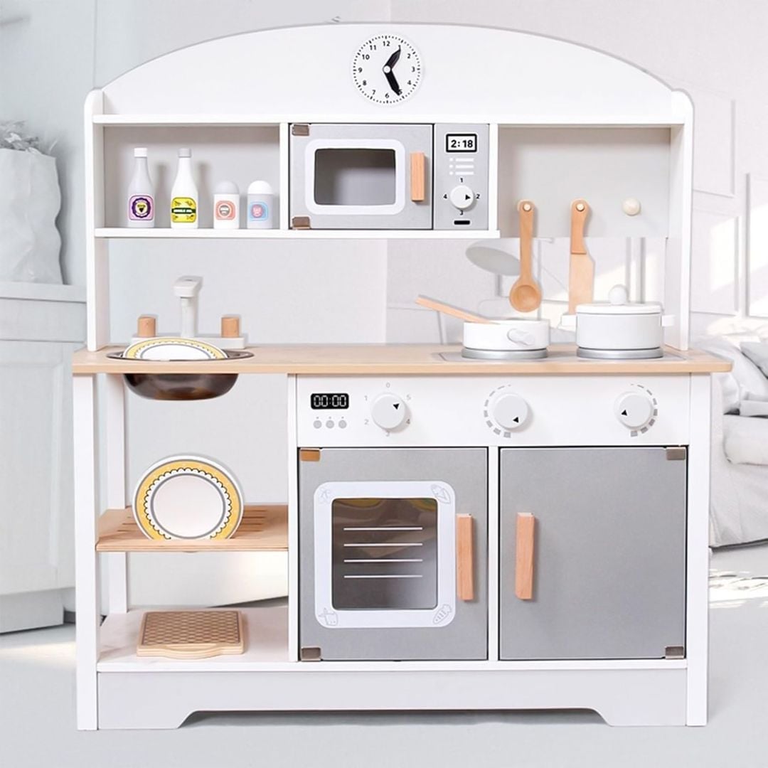 Wooden Children's Kitchen with Cooking Utensils product thumbnail 2