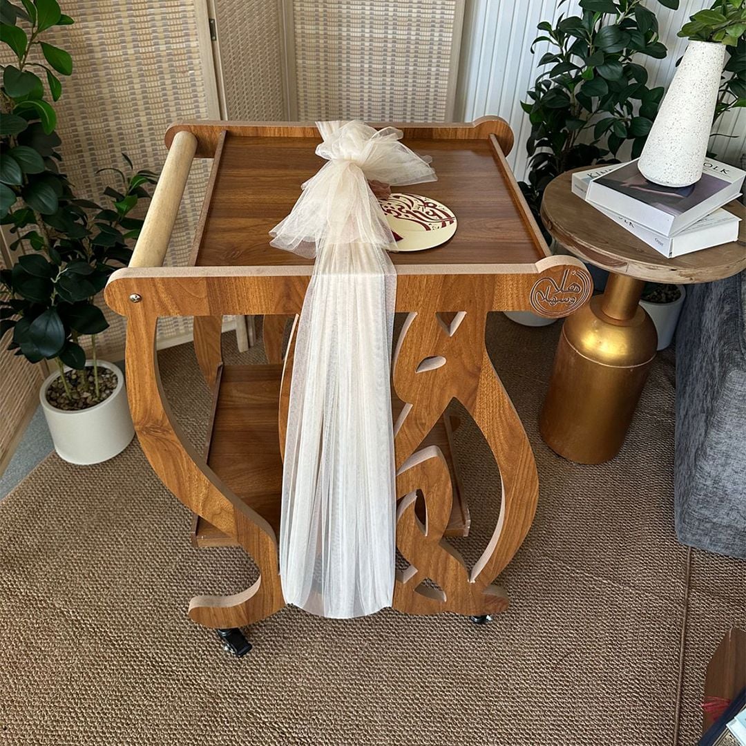 ترولي ضيافة خشبي بتصميم أهلاً من روح - 4