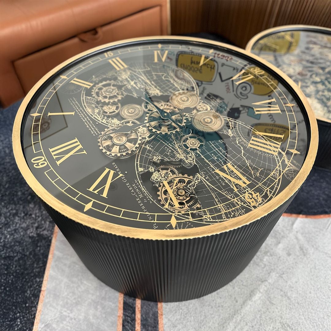 طقم طاولات بتصميم تروس ساعة فني فاخر - 13