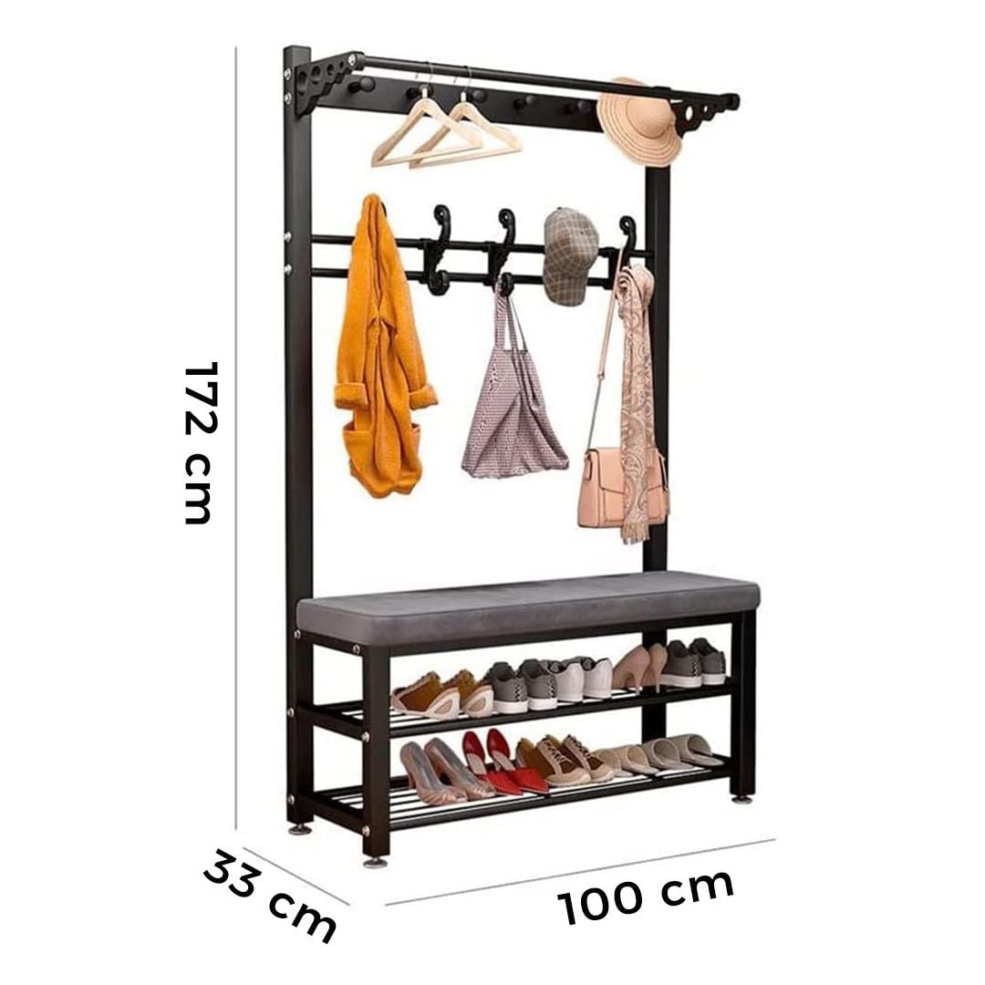 Double Coat Rack With Bench product thumbnail 12