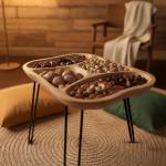 طاولة خشبية لتقديم المكسرات - 3