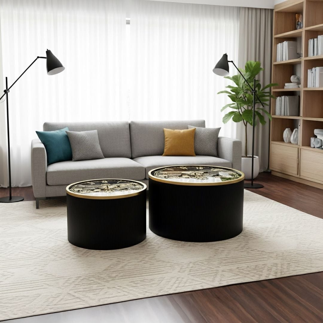 طقم طاولات بتصميم تروس ساعة فني فاخر - 19