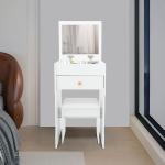 طاولة تسريح مع مرآة ومقعد مبطن - 3