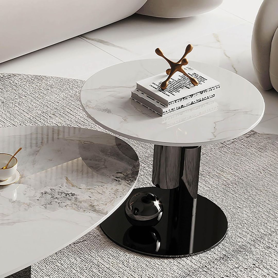 طقم طاولات وسط بيضاوية بتصميم فاخر - 14