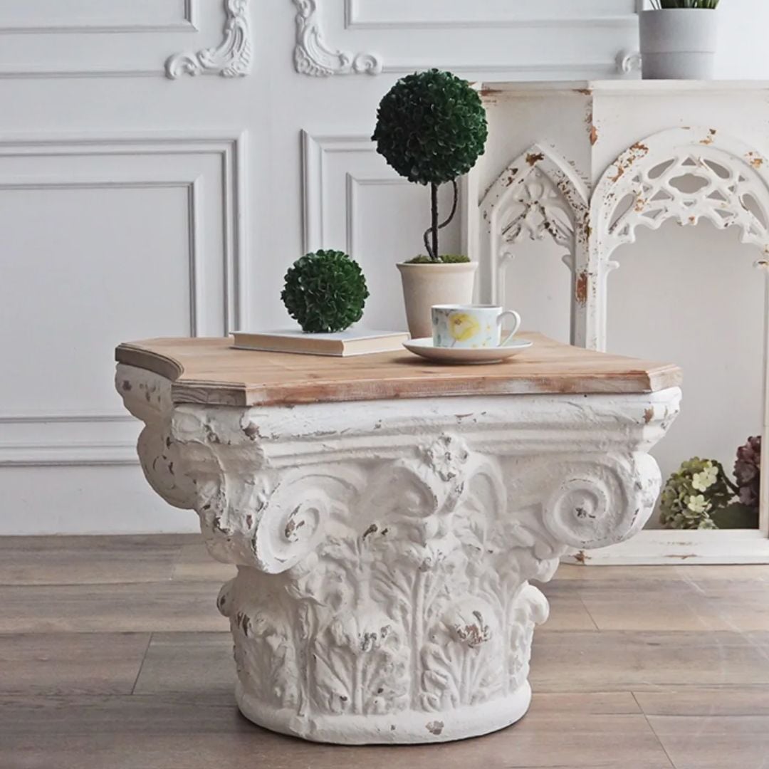 طاولة وسط بقاعدة انتيك حجرية - 4