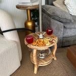 ستاند أرجيلة خشبي فاخر بسطح مقسّم للتسالي من روح - 16