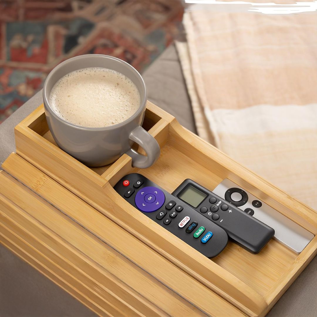 Bamboo Sofa Armrest Tray - 11