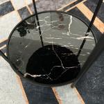 طاولة جانبية رخامية مزدوجة بتصميم ساعة تروس فاخر - 9