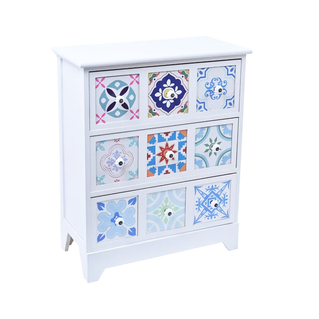 وحدة أدراج خشبية بتصميم فسيفسائي - 9