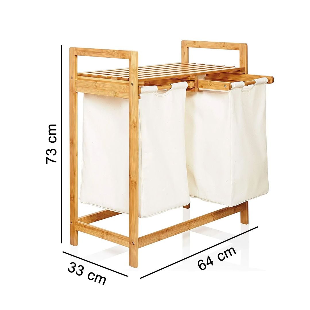 Double Wooden Laundry Basket product thumbnail 10