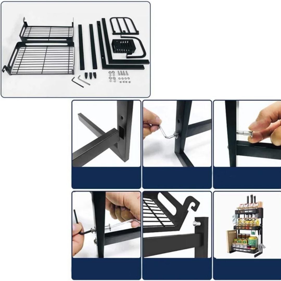 رفوف تنظيم المطبخ 3 رف - 12