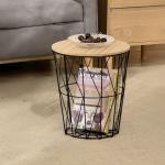 طاولة معدنية متعددة الاستخدام بغطاء خشبي - 4