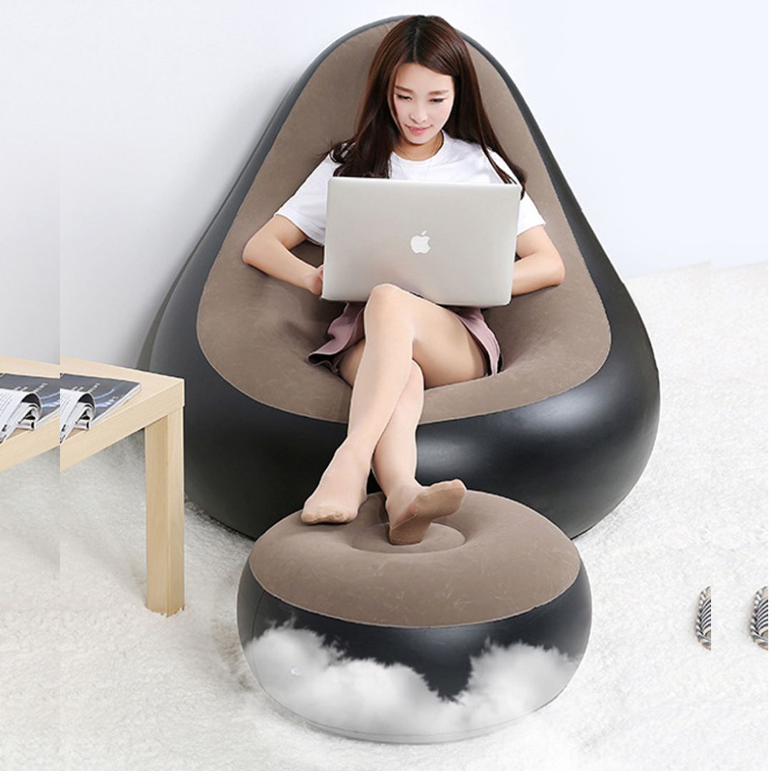 Single Lazy Sofa Chair with Footstool product thumbnail 2