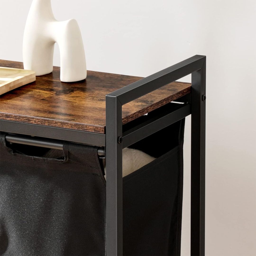 منظم غسيل ثلاثي مع رف خشبي - 8