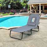 كرسي التشميس القابل للطي مع فتحة للوجه - 1