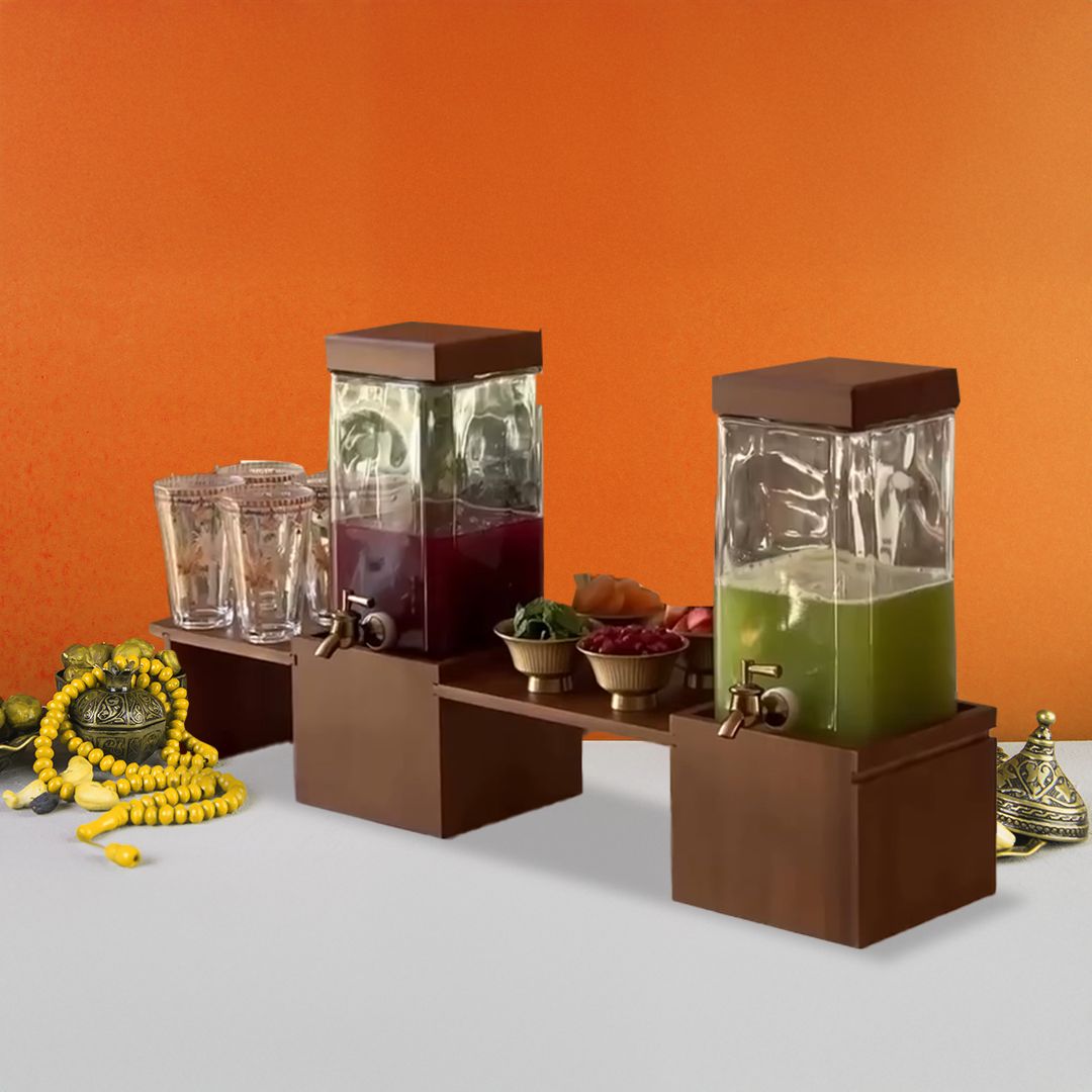 موزع المشروبات مع ستاند خشبي - 12